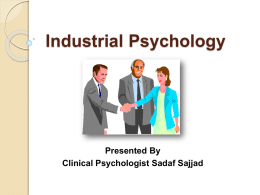 Industrial Psychology - Comsats Virtual Campus