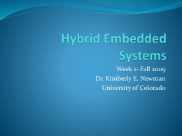 Hybrid Embedded Systems - University of Colorado Boulder
