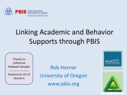 Linking Academic and Behavior