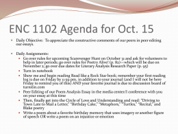 ENC 1102 Agenda for Oct. 15