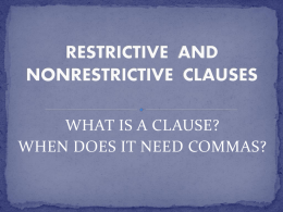 RESTRICTIVE AND NONRESTRICTIVE CLAUSES
