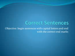 Correct Sentences - Brandon Valley School District