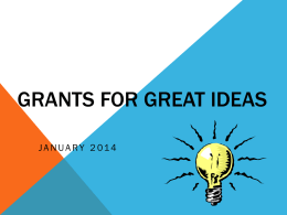 GRANTS FOR GREAT IDEAS