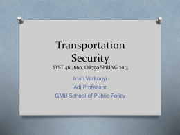 Transportation Security - George Mason University