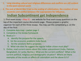 Indian Subcontinent get Independence