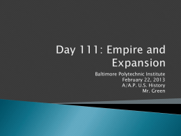Day 111: Empire and Expansion