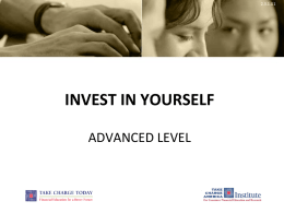 Investment in yourself “Take Charge of Your Finances