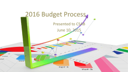2016 Budget Process - Olmsted County, Minnesota