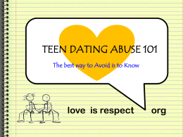 Teen Dating abuse 101