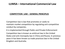 LUMSA – International Commercial Law