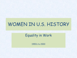 WOMEN IN U.S. HISTORY - Teaching American History (TAH)