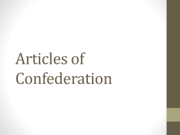 Articles of Confederation - Orange County Public Schools