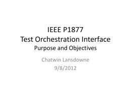 Test Orchestration Interface Purpose and Objectives