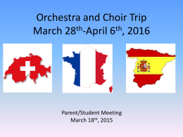 Orchestra and Choir Trip March 28th