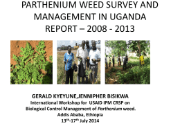 PARTHENIUM WEED SURVEY AND MANAGEMENT IN UGANDA