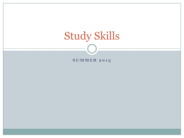 Study Skills - Lake–Sumter State College