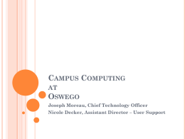 Campus Computing at SUNY Oswego