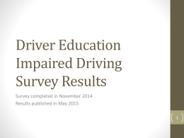 Driver Education Survey