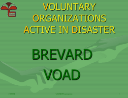 VOLUNTARY ORGANIZATION ACTIVE IN DISASTER