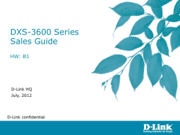 D-Link DXS-3600 Series Sales Guide