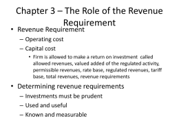 Chapter 3 – The Role of the Revenue Requirement