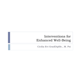 Interventions for Enhanced Well-Being