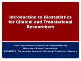 Introduction to Biostatistics for Clinical and