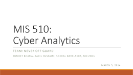 MIS 510: Cyber Analytics