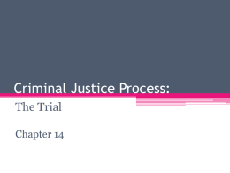 Criminal Justice Process: