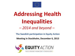 Addressing Health Inequalities