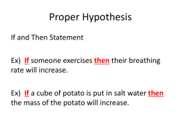 Proper Hypothesis