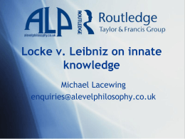 Knowledge innatism: Locke v. Leibniz