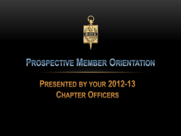Prospective Member Orientation