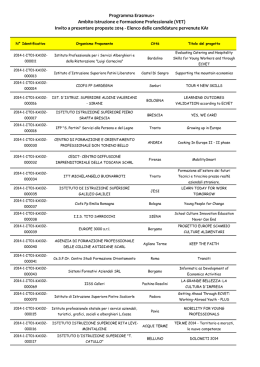 Lista Candidature Pervenute KA1 &ndash; VET 2014