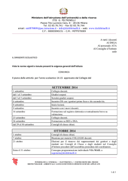 Piano delle attivit&agrave; - ITIS G.Feltrinelli