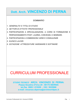 Curriculum - Comune di Monteroduni