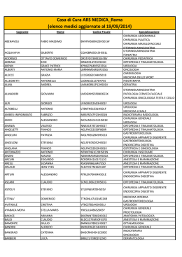 (elenco medici aggiornato al 19/09/2014) Casa di Cura ARS