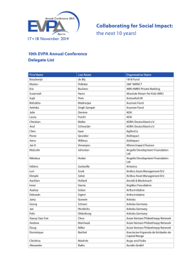 EVPA 10th Annual Conference Delegate List
