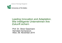 Leading Innovation and Adaptation. Wie intelligente Unternehmen