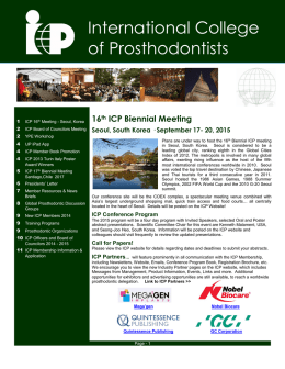 Newsletter - International College of Prosthodontists