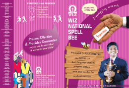 Brochure new final - Wiz National Spell Bee