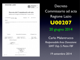 Decreto Regione Lazio U00207 del giugno 2014