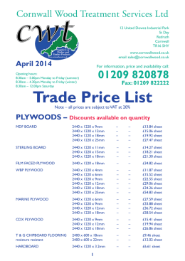 Trade Price List - Cornwall Wood Treatment Services Ltd
