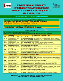 to download schedule - Khyber Medical University