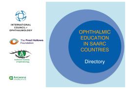 OPHTHALMIC EDUCATION IN SAARC COUNTRIES Directory