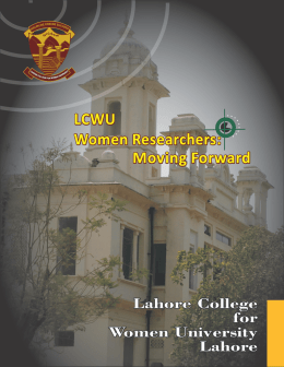 LCWU Women Researchers - Lahore College for Women University