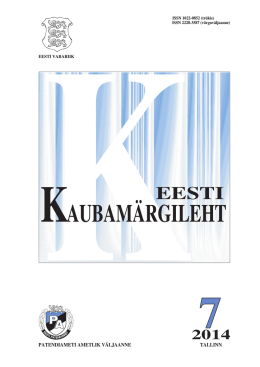 KKAUBAMÄRGILEHT - Eesti Patendiamet
