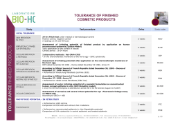 tolérance produits finis-11-2013 - Laboratoire Bio-HC