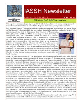 June 2014 - IASSH-Indian Association for Social Sciences and Health