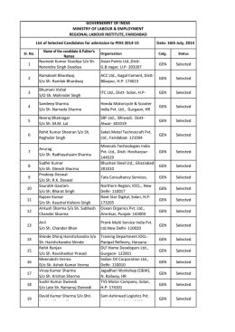 Select list of PDIS 2014-15 RLIF